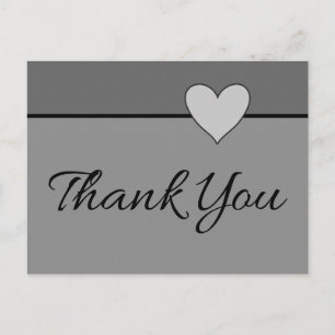 Grau Danke Herz Liebe Schiefergrau Hochzeit Postkarte