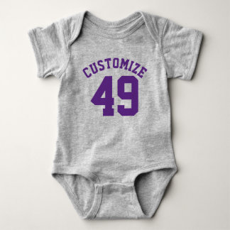 Grau & Dark Lila Baby | Sports Jersey Design Strampler