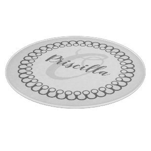 Grau dekorative Circle Monogram Cutting Board Schneidebrett