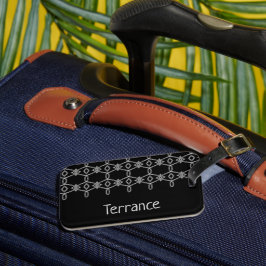 Grau dekoratives Seil, das schwarz umzäunt Gepäckanhänger