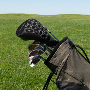 Grau dekoratives Seil, das schwarz umzäunt Golf Headcover