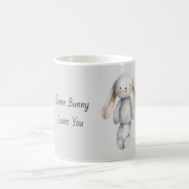 Grau Ein Hase liebt dich Kaffeetasse (Mittel)