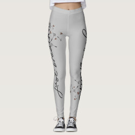 Grau einfach atmen Dandelion Inspirational Yoga Leggings