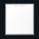Grau einfach modern notizblock<br><div class="desc">Graues,  einfaches,  modernes Berufliches Border Notepad</div>