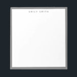 Grau einfach modern notizblock<br><div class="desc">Graues,  einfaches,  modernes Berufliches Border Notepad</div>