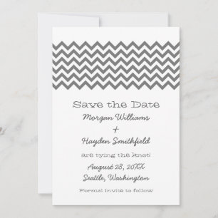 Grau Einfach Zickzack Save the Date laden