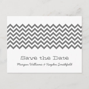 Grau Einfache Zickzack Save the Date Postkarte