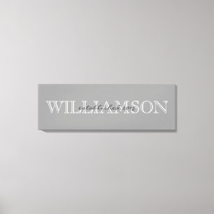 Grau Familienname Monogramm Schild