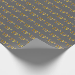 Grau, Faux-Gold 19. (Neunzehntes) Ereignis Geschenkpapier