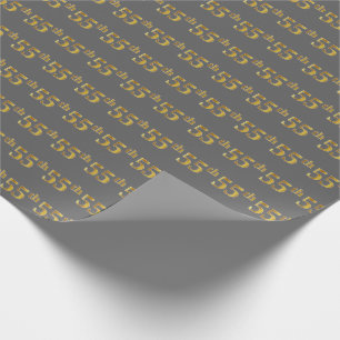 Grau, Faux-Gold 55. (Fünfundfünfzigstes) Ereignis Geschenkpapier