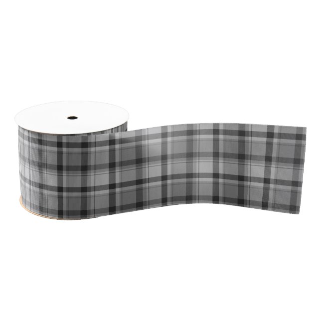 Grau Flannel Print 3" w Grosgrain Ribbon, 2 Yd Ripsband (Spule)