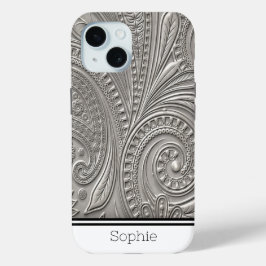 Grau Floral Damask Custom Samsung Case-Mate iPhone Hülle