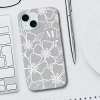 Grau-Floral-Monogramm