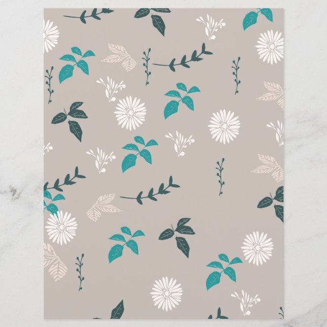 Grau-Floral-Schriftzüge (Vorderseite)