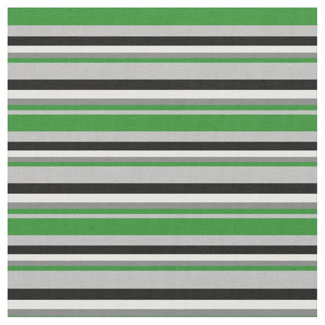 Grau, Forest Green, Grau, Weiß und Schwarz farbig Stoff (Nahaufnahme)