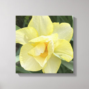Grau für einen Tag Gelber Blumenprint Leinwanddruck