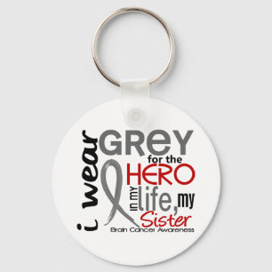 Grau für meinen Schwester-Hirntumor des Held-2 Schlüsselanhänger