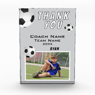 Grau Fußball Ball Sports Coach Danke Fotoblock