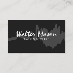 Grau gebürstete Künstlerin auf schwarz Visitenkarte
