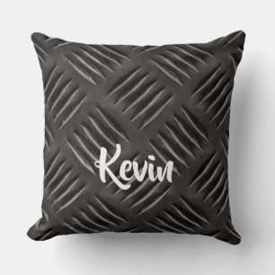 Grau-gekratztes Metallmuster Kissen