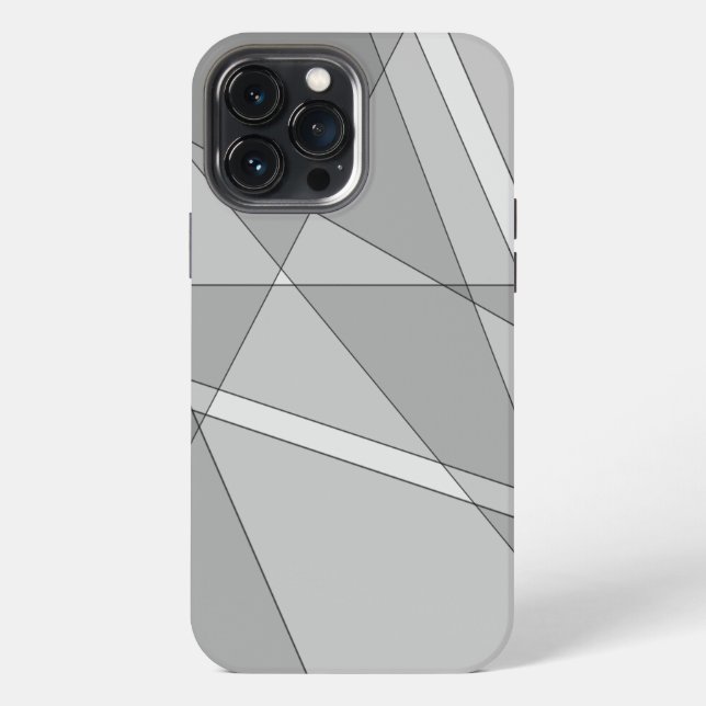 Grau Geometrisch  iPhone Hülle (Rückseite)