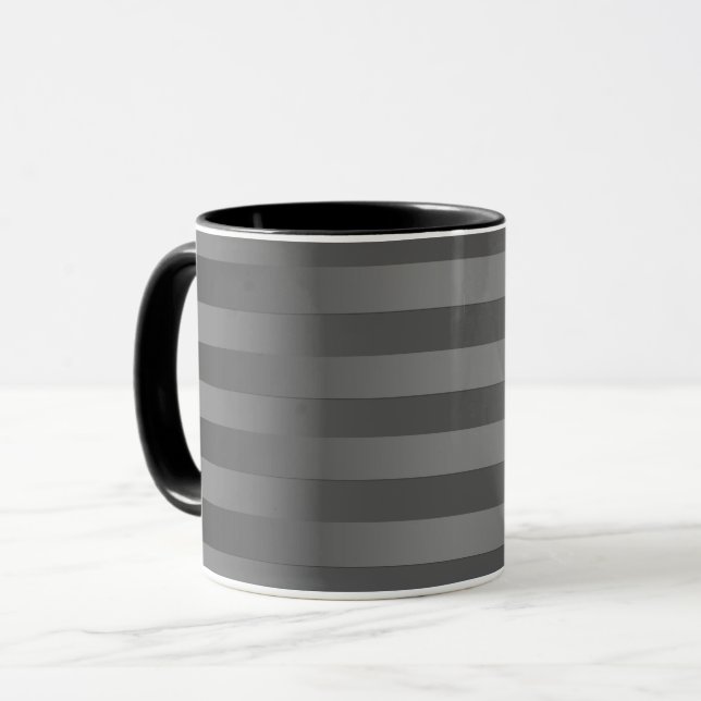 Grau, gestreift, Gradient, graue Streifen, einfach Tasse (Vorderseite Links)