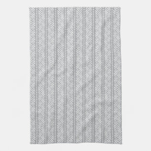 Grau gezeichnetes Chevron-Muster Geschirrtuch