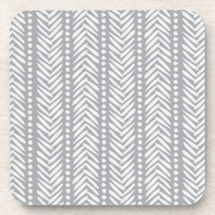Grau gezeichnetes Chevron-Muster Getränkeuntersetzer