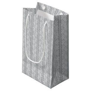 Grau gezeichnetes Chevron-Muster Kleine Geschenktüte