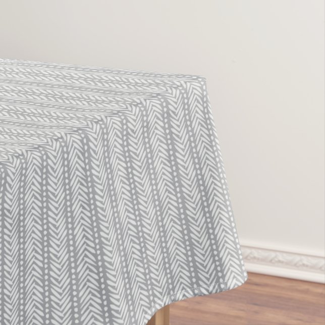 Grau gezeichnetes Chevron-Muster Tischdecke (Beispiel)