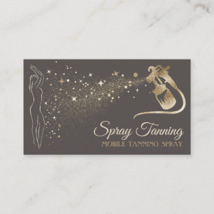 Grau Gold Beige Körperbräunungsspray Visitenkarte