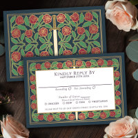 Grau Gold Blumen Schwert Königliche Hochzeit RSVP