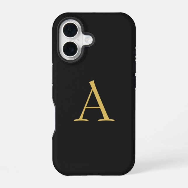 Grau Gold Farbe Monogramm Professional iPhone 16 Hülle (Rückseite)