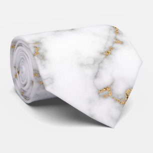 Grau-Gold-Hochzeit aus weißem Marmor Krawatte