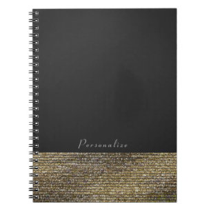 Grau & Gold Modern Glam Pailletten Chic Elegant Notizblock
