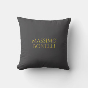 Grau & Gold Modern Minimalistisch Elegant Ihr Name Kissen