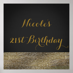 Grau & Gold Moderne Glam Sequins Chic Poster Banne