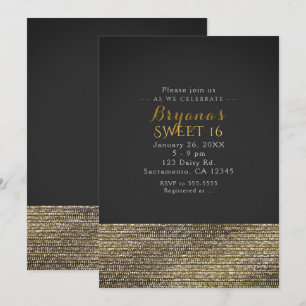 Grau & Gold Moderne Glamour Pailletten Party Einla Einladung