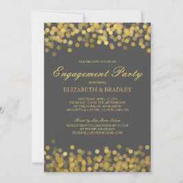 Grau Gold Twinkle Moderne Bridal Engagement Party Einladung