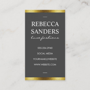 Grau/Golden Glitzer Trim Visitenkarte