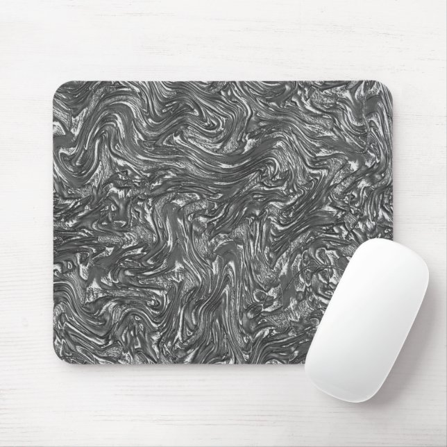 Grau-Graphit gebogene grobe Textur Mousepad (Mit Mouse)