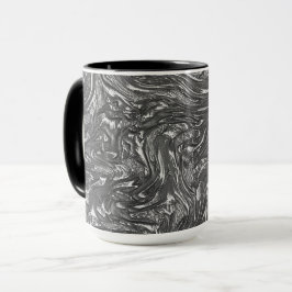 Grau-Graphit gebogene grobe Textur Tasse