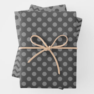 Grau & Grau Mehrfach-Muster-Geschenkpapierbögen Geschenkpapier Set