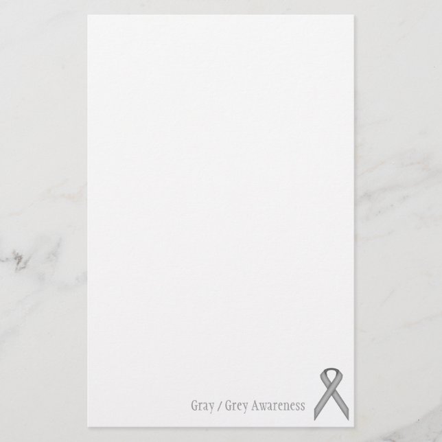 Grau / Grau Standard Ribbon von Kenneth Yoncich Briefpapier (Vorderseite)