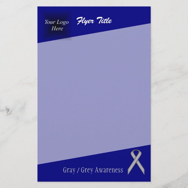 Grau / Grau Standard Ribbon von Kenneth Yoncich Flyer (Vorne)