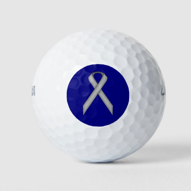 Grau / Grau Standard Ribbon von Kenneth Yoncich Golfball (Vorderseite)