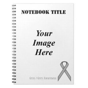Grau / Grau Standard Ribbon von Kenneth Yoncich Notizblock