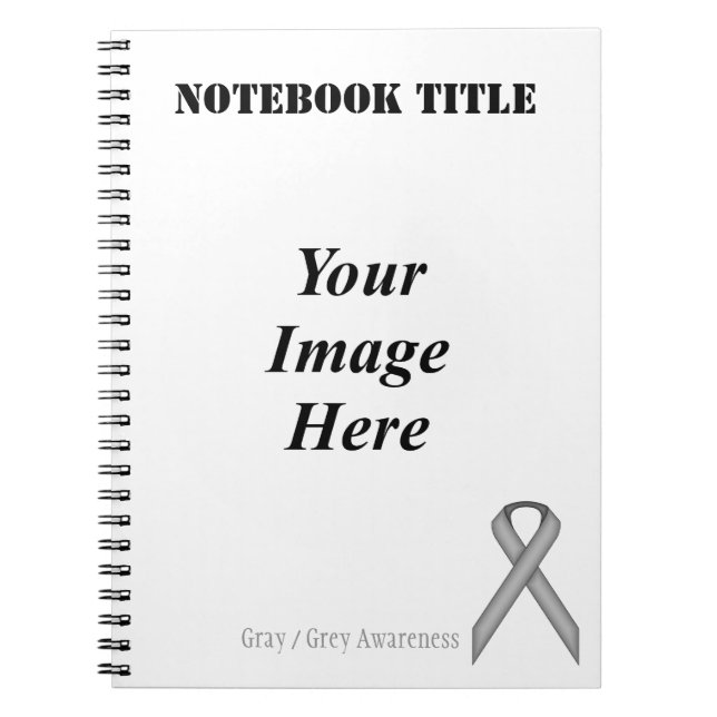 Grau / Grau Standard Ribbon von Kenneth Yoncich Notizblock (Vorderseite)