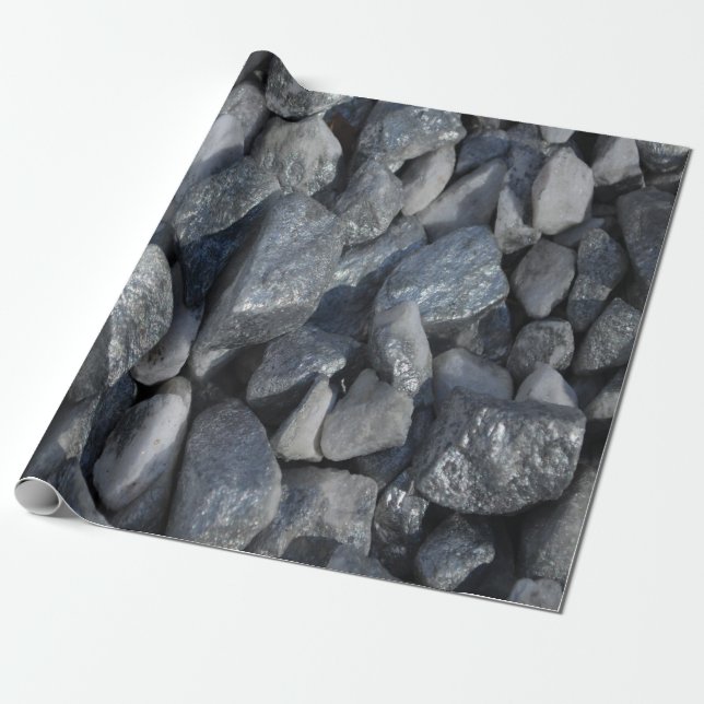 Grau-Gray Stones Geschenkpapier (Ungerollt)