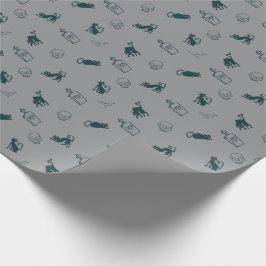 Grau - Halloween Pattern Geschenkwrap 💀 Geschenkpapier
